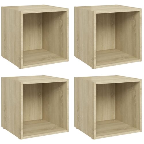 vidaXL TV omarice 4 kosi sonoma hrast 37x35x37 cm iverna plošča, (20734612) Cene