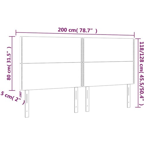  LED uzglavlje tamnoplavo 200x5x118/128 cm od tkanine Slike