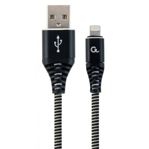 Gembird CC-USB2B-AMCM-1M-BW Premium cotton braided Type-C USB charging - data cable,1 m,black/white Cene
