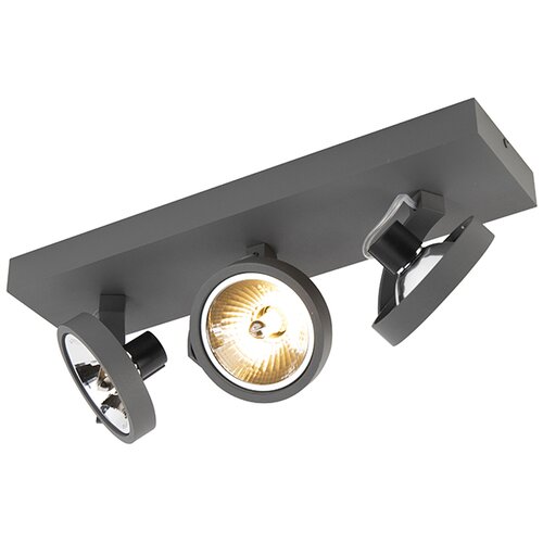 QAZQA Industrijski spot siv nastavljiv 3-light - Go Cene