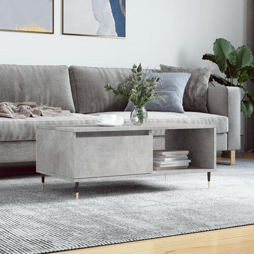  The Living Store Klubska mizica betonsko siva 90x50x36,5 cm inženirski les - Klubska Mizica, (21444922) Cene