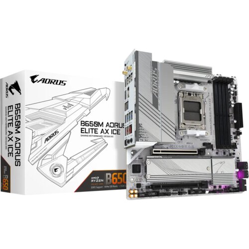 Gigabyte B650M AORUS ELITE AX ICE mATX motherboard Socket AM5 HDMI/DP/USB-C/WIFI6E Cene