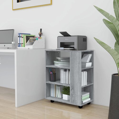 vidaXL Omarica na kolesih siva sonoma 60x35x75 cm konstruiran les Cene