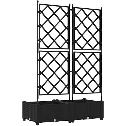 Vrtna saksija 2 pcs Crna 80 x 40 x 125,5 cm Plastika Slike