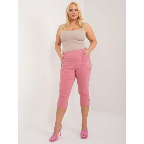 Fashion Hunters Powder pink plus size 3/4 leg trousers Slike