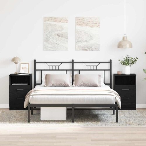  Noćni ormar 2 pcs Crni hrast 40 x 35 x 65 cm Konstruirano drvo Cijene