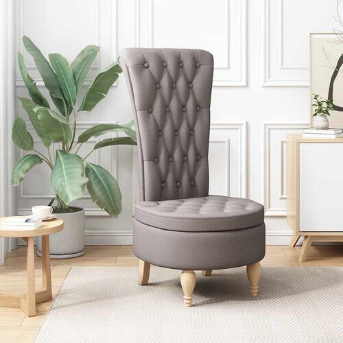 VidaXL Fotelja sa za&amp;scaron;titom Sivo-smeđa 56,5 x 70 x 110 cm tkanina Slike