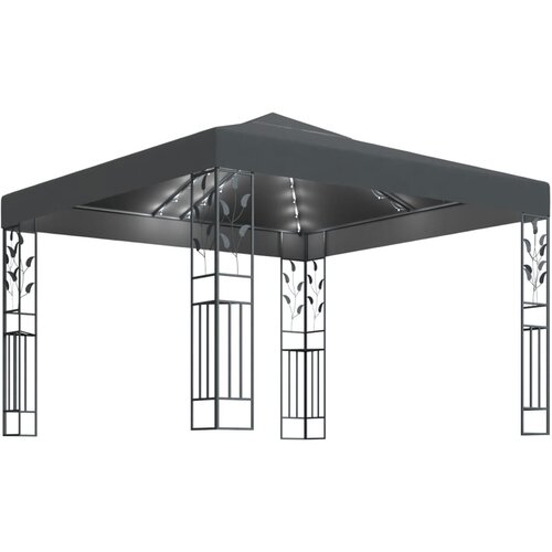 vidaXL Paviljon z LED lučkami 3x3 m antraciten Cene