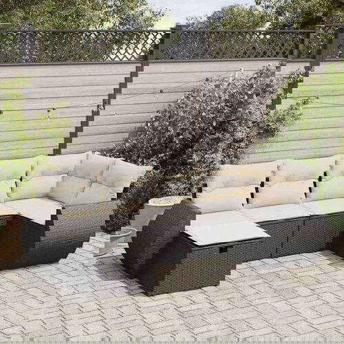 vidaXL 6-dijelni set vrtnih sofa s jastucima crni od poliratana Cijene