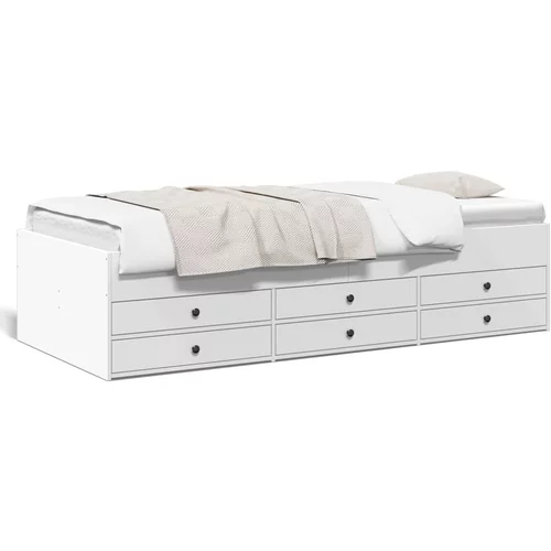  Dnevni krevet s ladicama bijeli 75 x 190 cm konstruirano drvo