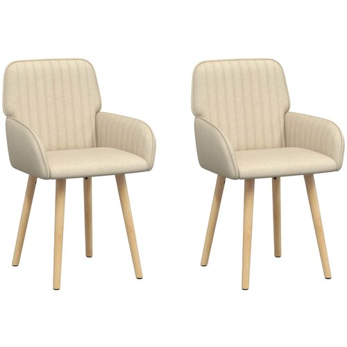 vidaXL Trpezarijske stolice 2 kom. Tkanina Krem 56 5 x 50 x 87 5 cm - Krem 2 Cijene