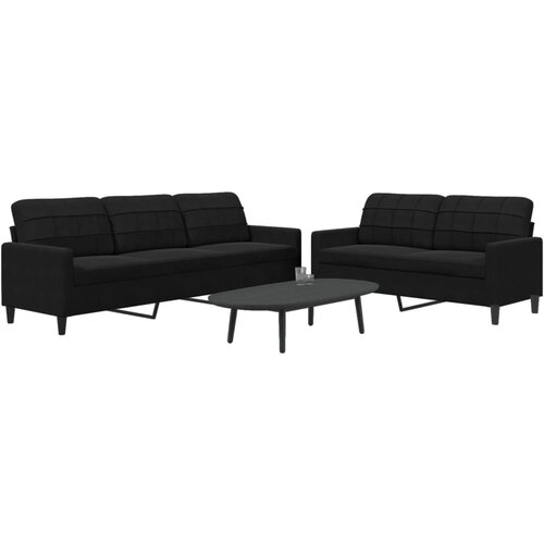 vidaXL 2-dijelni set sofa s jastucima crni baršunasti Cijene