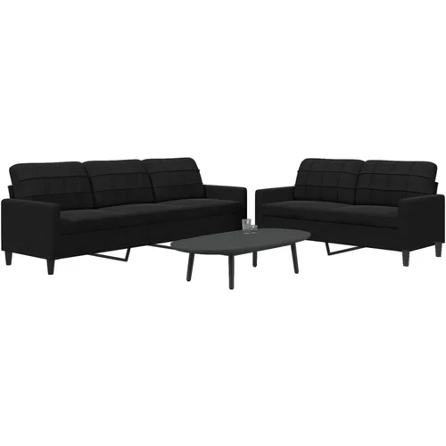 vidaXL 2-dijelni set sofa s jastucima crni baršunasti