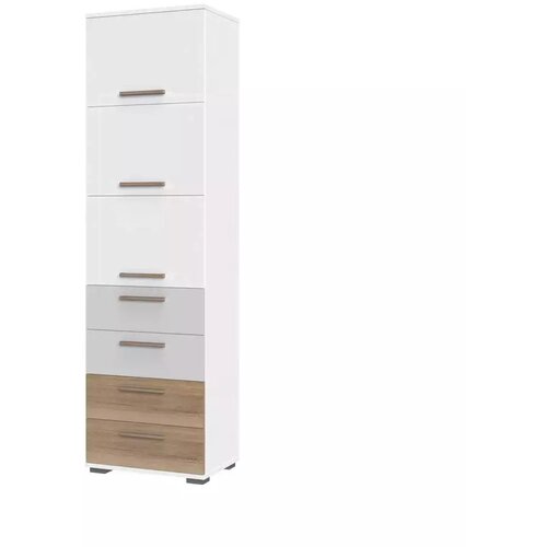 Jela VITRINA ARC F8 (VE BARV)-Bela mat lak/perla siva mat lak/pacifik oreh Slike