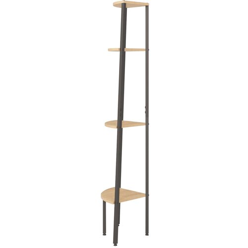  Kutna polica s 4 razine svijetlosmeđa i crna 45,5x31,5x150 cm Slike
