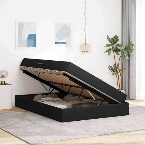  Krevet s madracem i skladi&amp;scaron;tem Crna 140 x 190 cm Poliester Slike