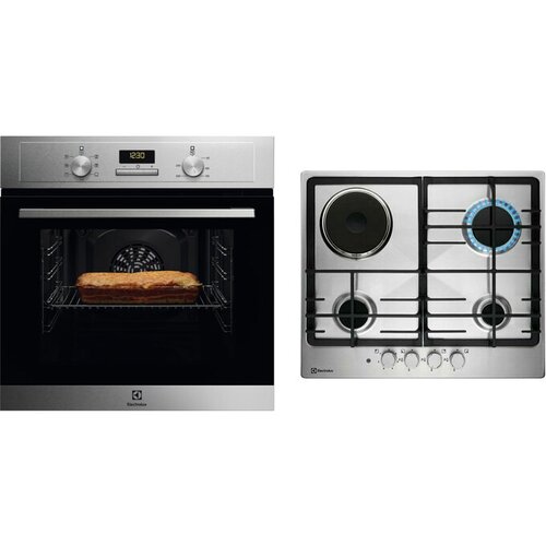 Electrolux ugradni set rerna EOH3H00BX + plinska ploča KGM64 Slike