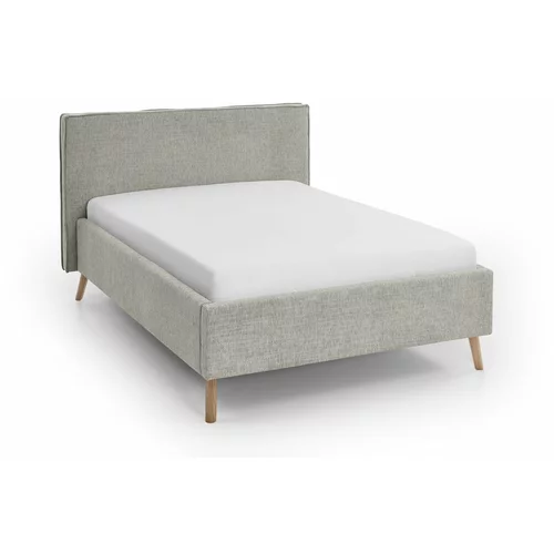 Meise Möbel Krem tapecirani bračni krevet s prostorom za odlaganje s podnicom 140x200 cm Riva –
