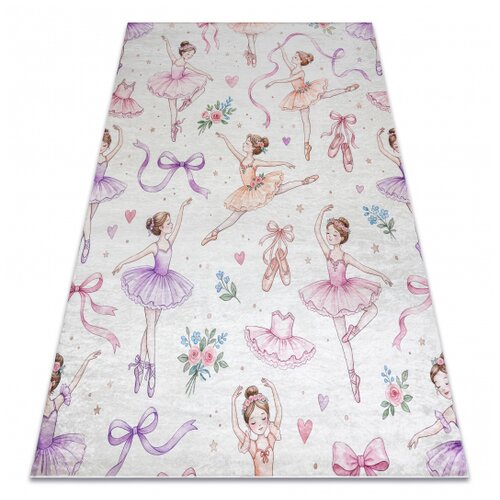 RugsX BAMBINO 61600 pralna preproga Ballerina za otroke protizdrsna - krema / roza 160x220 cm, (5000359057) Cene