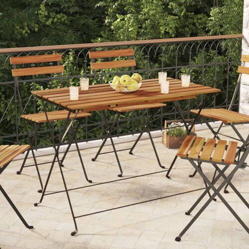 vidaXL Sklopivi bistro stol 100 x 54 x 71 cm od drva bagrema i čelika Cijene