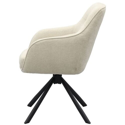 Unique Furniture Kremno bel oblazinjen jedilni stol z nasloni za roke Avola &amp;ndash; Slike