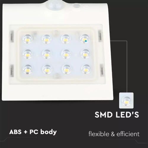  LED solarno zidno svetlo sa senzorom LED/1.5W/3,7V IP65 belo Slike
