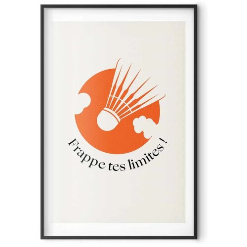  Plakat - Shuttlecock Against the Orange Sun 21x30 Crni okvir s margom Slike