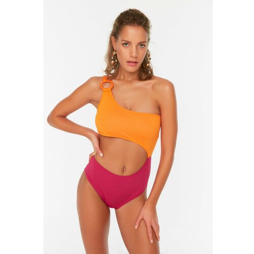 Trendyol Fuchsia Color Block Swimsuit Cene