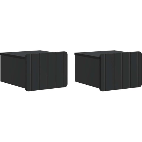  Noćni ormarić za montažu na zid 2 pcs Crna 33 x 34,5 x 24 cm Cene