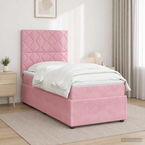  Boxspring krevet s madracem Ružičasta 90 x 200 cm Baršun Cene
