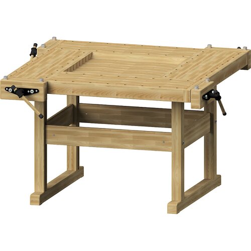 ANKE miza za skobljanje s 4 delovnimi postajami, z 8 pari aluminijastih okroglih skob, vx&amp;scaron;xg 880 x 1620 x 1620 mm Slike