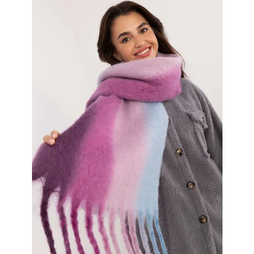 Fashion Hunters Dark purple and blue winter scarf ombre