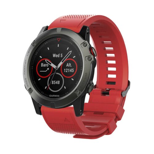 narukvica sporty za garmin fenix 3/5X/6X smart watch 26mm tamno crvena Slike