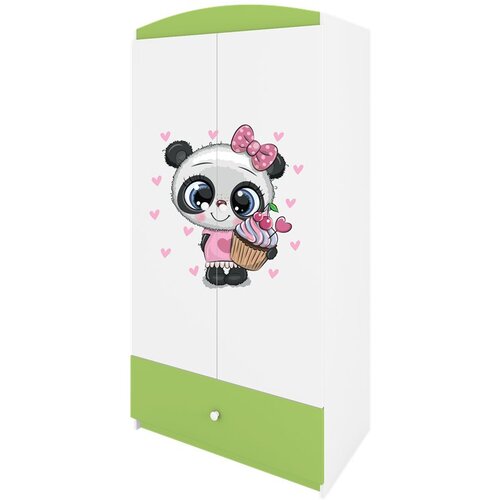 HAPPYKIDS Garderobni ormar Dreamy panda Zelena Cene