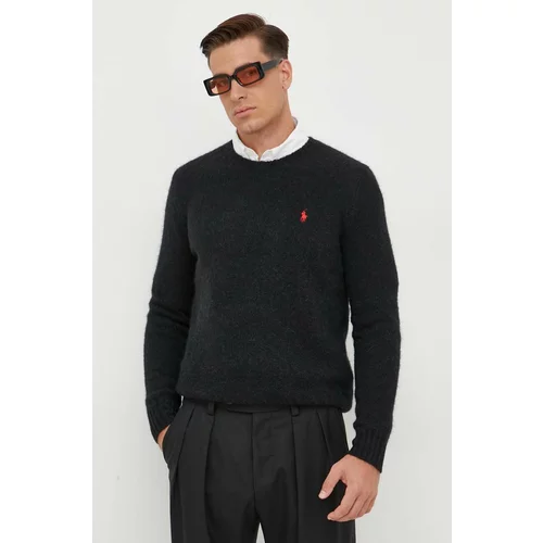 Polo Ralph Lauren Vuneni pulover za muškarce, boja: crna