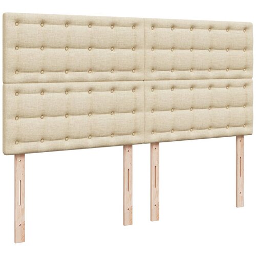  Krevet s oprugama i madracem krem 200 x 200 cm od tkanine Slike