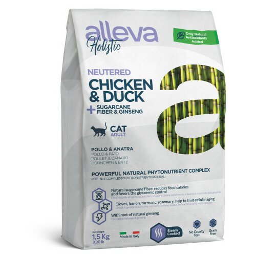 Alleva suva hrana za mačke holistic adult cat piletina i pačetina sa aloe verom i žen šenom 1.5kg Slike
