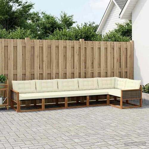  Set vanjskih sofa 6 kom. Prirodna i krem Smeđa 402 x 164,5 x 73 cm Cijene