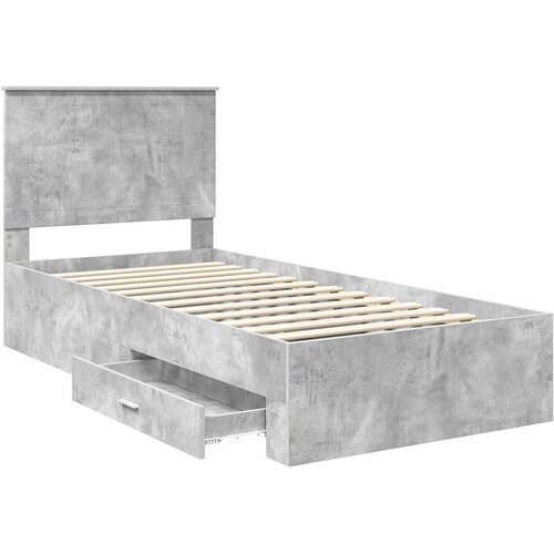  Krevetna konstrukcija s ladicama Betonski sivi 90 x 190 cm Slike