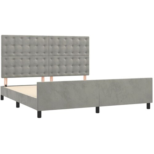  Okvir za krevet s uzglavljem svjetlosivi 180x200 cm bar&amp;scaron;unasti Slike
