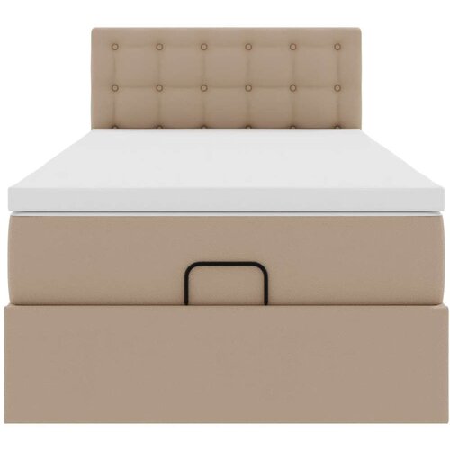 VidaXL okvir kreveta s madracem cappuccina 90x200cm umjetna koža Slike