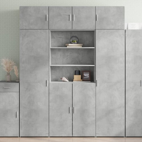 vidaXL Visoka omara betonsko siva 80x42,5x185 cm inženirski les Cene