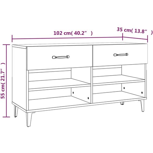  za cipele dimljeni hrast 102x35x55 cm konstruirano drvo Slike