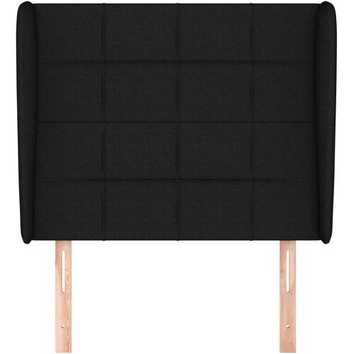  Uzglavlje s u&amp;scaron;ima crno 93x23x118/128 cm od tkanine Slike