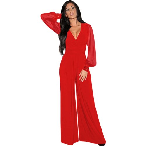 Fenzy Eleganten Kombinezon Z "V" Izrezom Georgina, Rdeča Cene