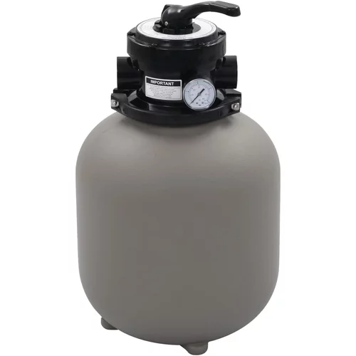 vidaXL Pješčani filtar za bazen s ventilom s 4 položaja sivi 350 mm
