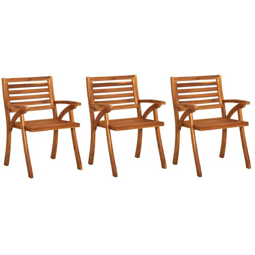 Maison Chic Vrtni Jedilni stoli - Vzorci stoli z blazinami 3 kosi trden akacijev les A2048, (21878318) Slike