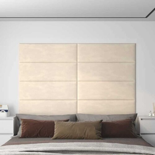  Zidna uzglavlja 12 kom. Krem Bar&amp;scaron;un - Krem 90 x 30 cm Pravokutno Slike