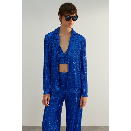 Trendyol Sax-Glitter Sequin Sequin Jacket Slike