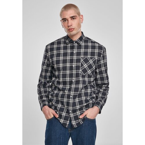 Urban Classics Oversized Check Shirt Midnight/White Slike